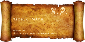 Micsik Petra névjegykártya